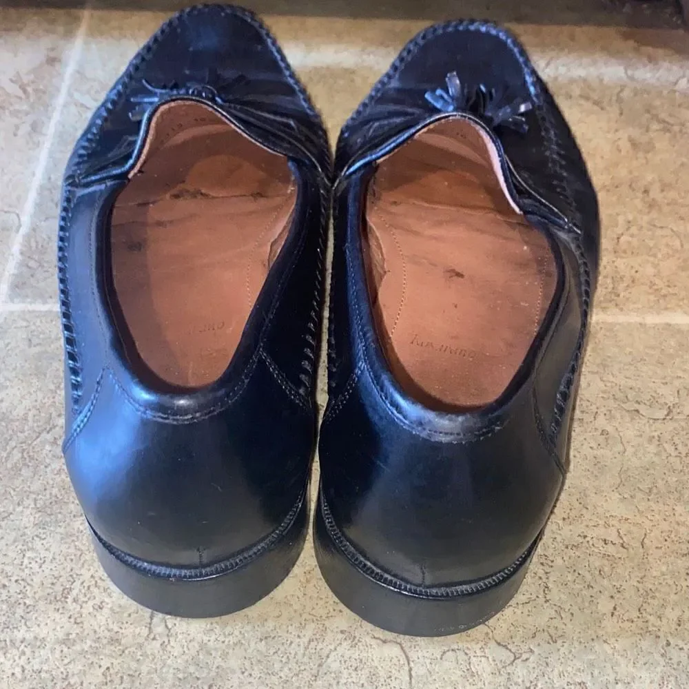 Allen Edmonds Rosario Black Leather Loafer shoes  w/ Tassles sz 10.5 B